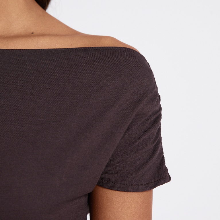Off-shoulder top "Franca" Brown